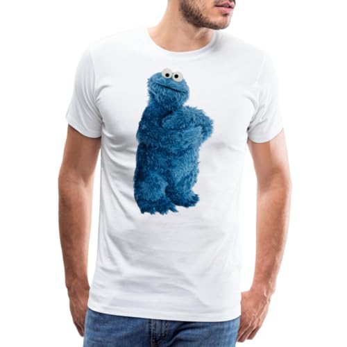 Spreadshirt Sesamstraße Krümelmonster Pose Männer Premium T-Shirt, 4XL, weiß von Spreadshirt