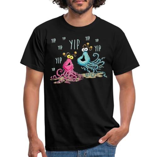 Spreadshirt Sesamstraße Yip Yip Alien Männer T-Shirt, 3XL, Schwarz von Spreadshirt