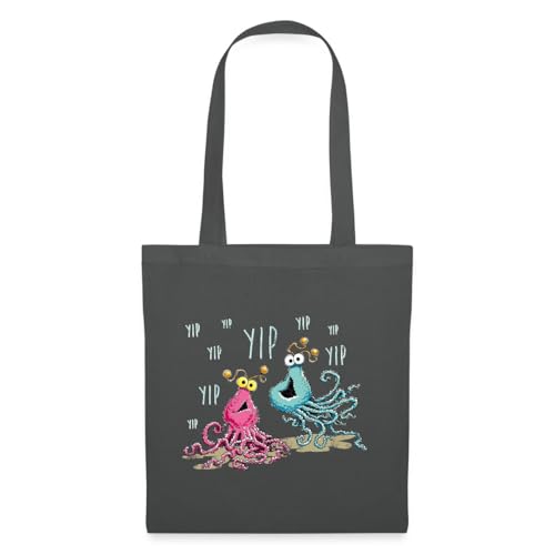 Spreadshirt Sesamstraße Yip Yip Alien Einkaufstasche, One size, Graphite von Spreadshirt