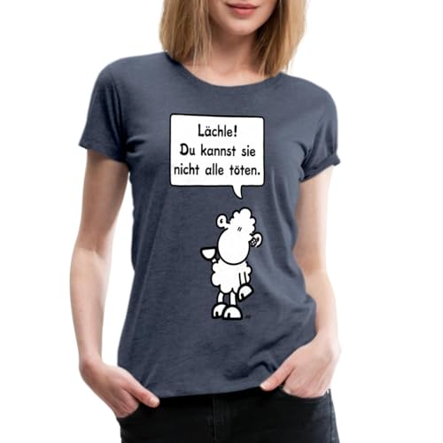 Spreadshirt Sheepworld Lächle Du Kannst sie Nicht alle töten Frauen Premium T-Shirt, M, Blau meliert von Spreadshirt