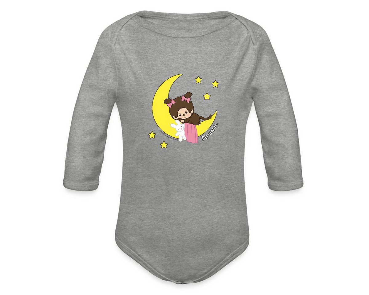 Spreadshirt Shirtbody Monchhichi Sleeping Girl Mond Baby Bio-Langarm-Body (1-tlg) von Spreadshirt