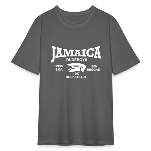 Spreadshirt Ska Jamaica Trojan Rudeboys Männer Slim Fit T-Shirt, L, Graphite von Spreadshirt