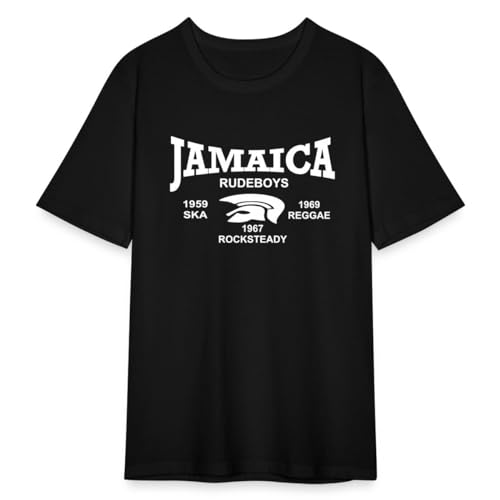 Spreadshirt Ska Jamaica Trojan Rudeboys Männer Slim Fit T-Shirt, XXL, Schwarz von Spreadshirt