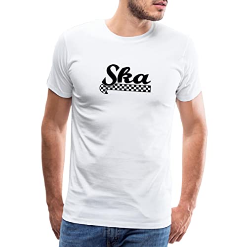 Spreadshirt Ska Karo Männer Premium T-Shirt, L, weiß von Spreadshirt