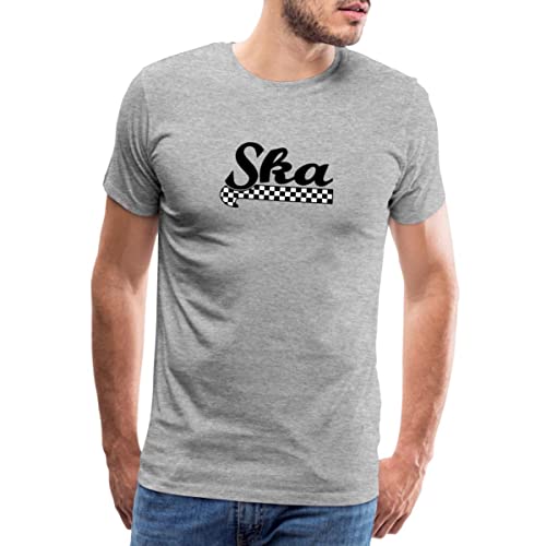 Spreadshirt Ska Karo Männer Premium T-Shirt, L, Grau meliert von Spreadshirt