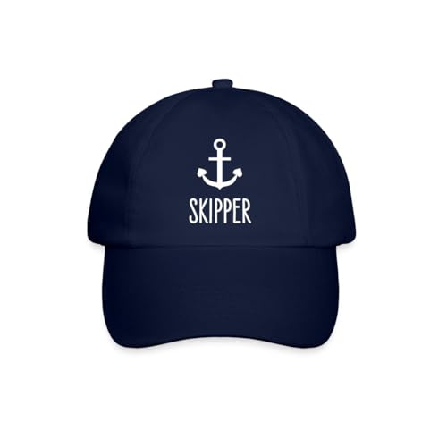 Spreadshirt Skipper Kapitän Anker Baseballkappe, One Size, Blau/Blau von Spreadshirt