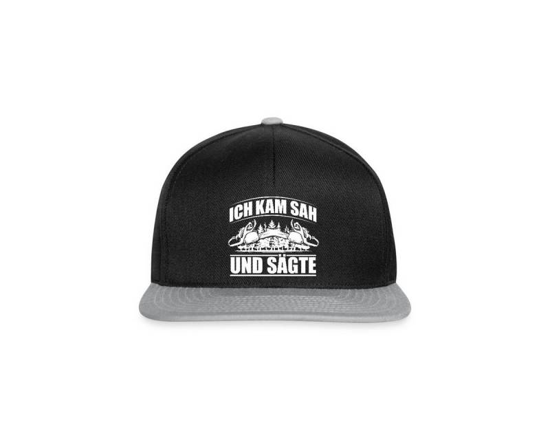 Spreadshirt Snapback Cap Ich Kam Sah Und Sägte Holzfäller Snapback Cap (1-St) von Spreadshirt