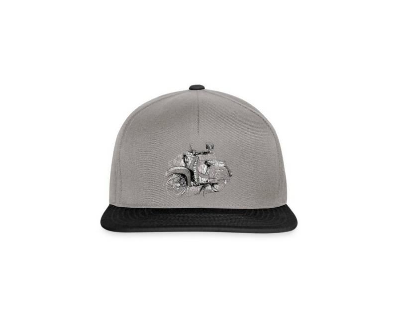 Spreadshirt Snapback Cap Moped Zeichnung Zweitakter Snapback Cap (1-St) von Spreadshirt