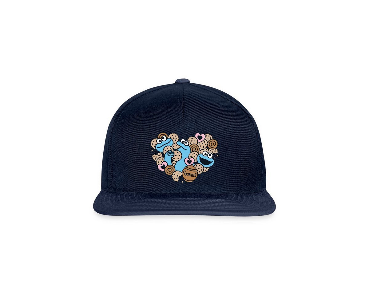 Spreadshirt Snapback Cap Sesamstraße Herz Mit Krümelmonster Snapback Cap (1-St) von Spreadshirt