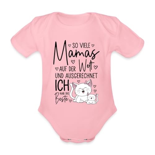 Spreadshirt So Viele Mamas Beste Mama Katzen Muttertag Geschenk Baby Bio-Kurzarm-Body, 74 (6-9 M.), Hellrosa von Spreadshirt
