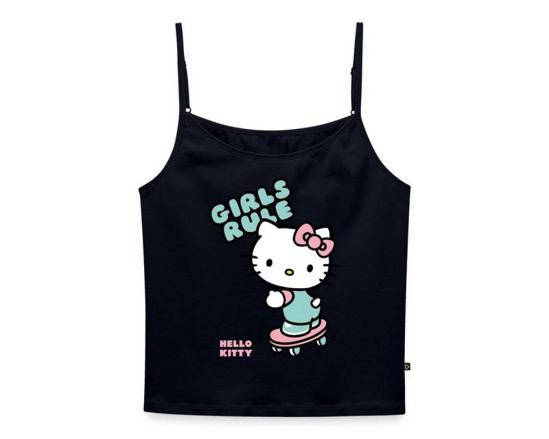 Spreadshirt Spaghettitop Hello Kitty Auf Skateboard Girls Rule Frauen Spaghetti Tank Top (1-tlg) von Spreadshirt