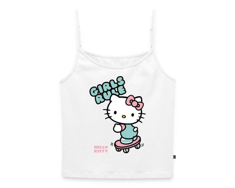 Spreadshirt Spaghettitop Hello Kitty Auf Skateboard Girls Rule Frauen Spaghetti Tank Top (1-tlg) von Spreadshirt