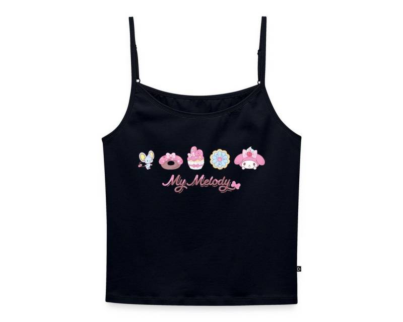 Spreadshirt Spaghettitop My Melody Mit Flat Und Gebäckstücken Frauen Spaghetti Tank Top (1-tlg) von Spreadshirt