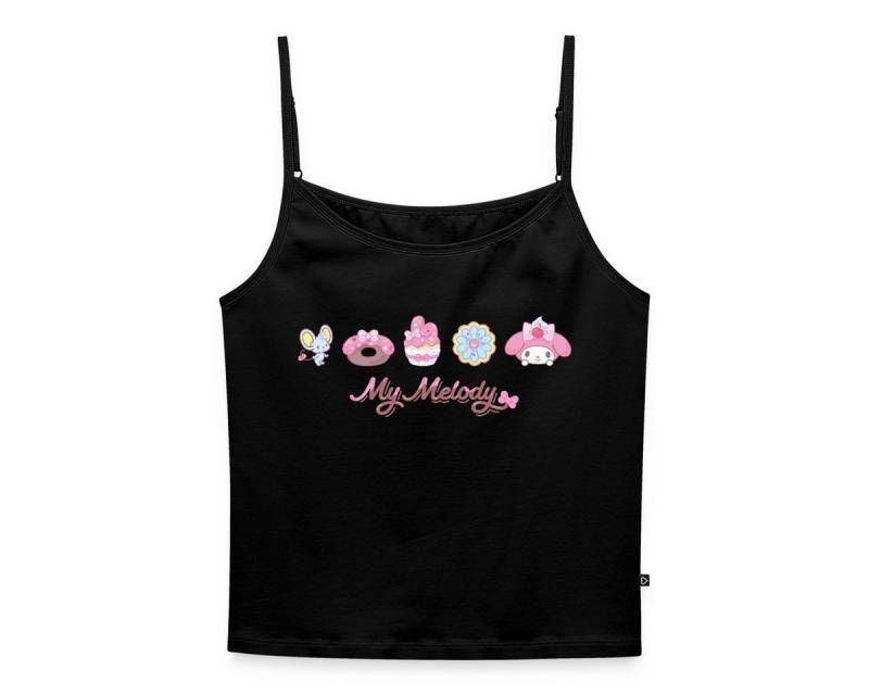 Spreadshirt Spaghettitop My Melody Mit Flat Und Gebäckstücken Frauen Spaghetti Tank Top (1-tlg) von Spreadshirt