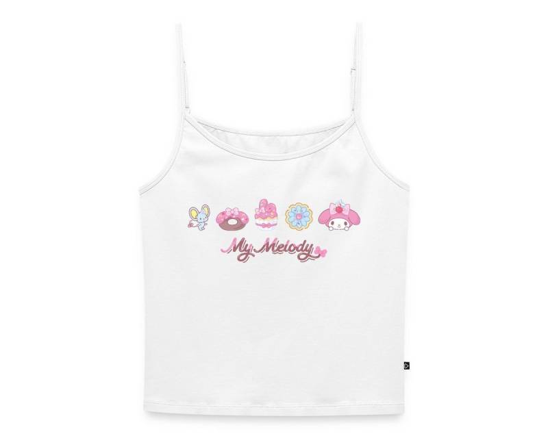 Spreadshirt Spaghettitop My Melody Mit Flat Und Gebäckstücken Frauen Spaghetti Tank Top (1-tlg) von Spreadshirt