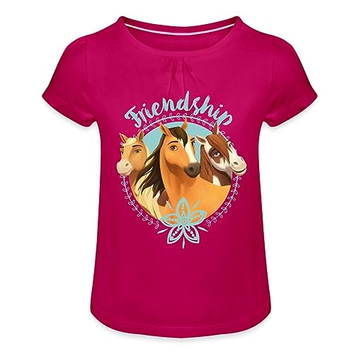 Spreadshirt Spirit, Chica Linda Und Boomerang Best Friendship Mädchen T-Shirt mit Raffungen, 10 Jahre, Fuchsia von Spreadshirt