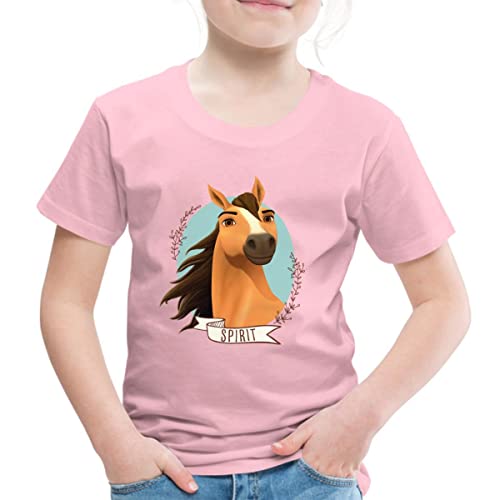 Spreadshirt Spirit Wildhengst Wildpferd Kinder Premium T-Shirt, 122/128 (6 Jahre), Hellrosa von Spreadshirt