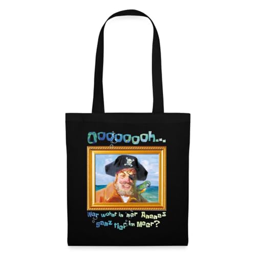 Spreadshirt SpongeBob Schwammkopf Painty Pirat Einkaufstasche, One size, Schwarz von Spreadshirt