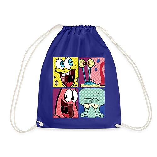 Spreadshirt Spongebob Schwammkopf Patrick Gary Thaddäus Turnbeutel, One Size, Königsblau von Spreadshirt