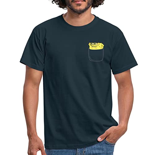 Spreadshirt Spongebob Schwammkopf Brustmotiv Fanartikel Männer T-Shirt, 4XL, Navy von Spreadshirt