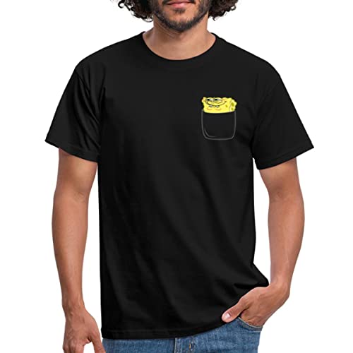 Spreadshirt Spongebob Schwammkopf Brustmotiv Fanartikel Männer T-Shirt, L, Schwarz von Spreadshirt