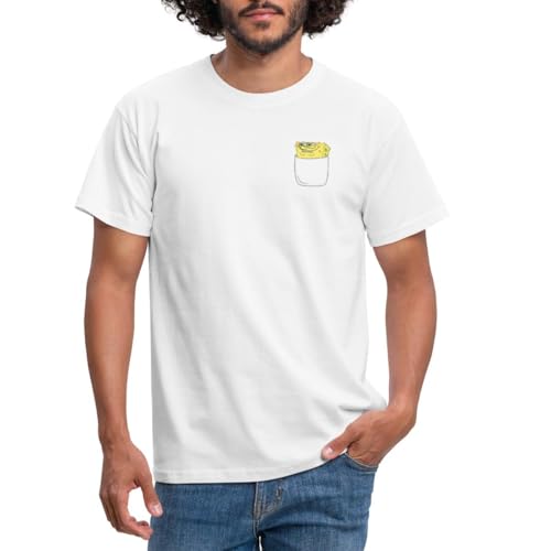 Spreadshirt Spongebob Schwammkopf Brustmotiv Fanartikel Männer T-Shirt, S, weiß von Spreadshirt