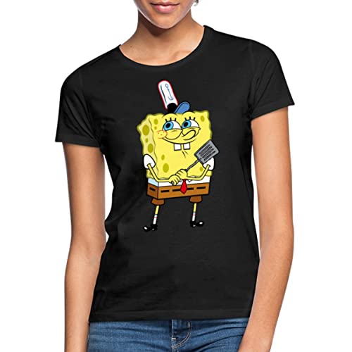 Spreadshirt Spongebob Schwammkopf Burger Braten Frauen T-Shirt, XL, Schwarz von Spreadshirt