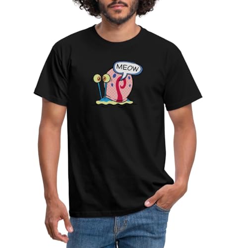 Spreadshirt Spongebob Schwammkopf Gary Die Schnecke Männer T-Shirt, 3XL, Schwarz von Spreadshirt