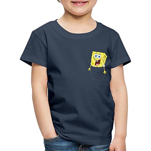 Spreadshirt Spongebob Schwammkopf Ich Bin Bereit Brustmotiv Kinder Premium T-Shirt, 110/116 (4 Jahre), Navy von Spreadshirt