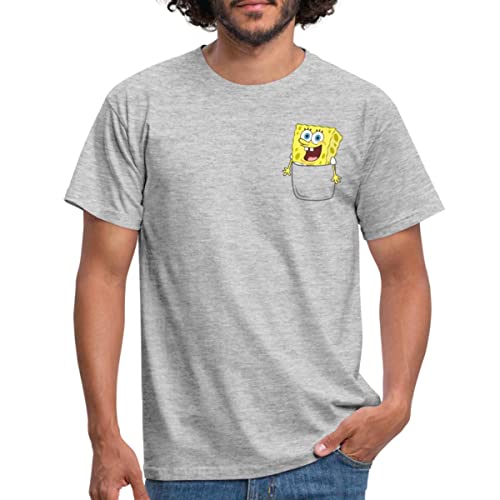 Spreadshirt Spongebob Schwammkopf Ich Bin Bereit Brustmotiv Männer T-Shirt, M, Grau meliert von Spreadshirt