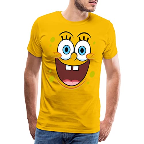 Spreadshirt Spongebob Schwammkopf Kostüm Männer Premium T-Shirt, 5XL, Sonnengelb von Spreadshirt
