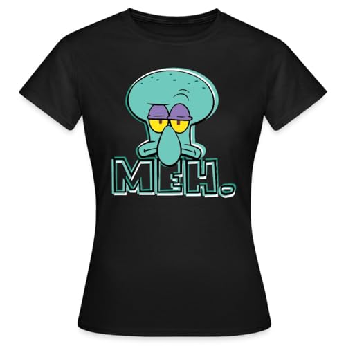 Spreadshirt Spongebob Schwammkopf Thaddäus Q. Tentakel Frauen T-Shirt, XXL, Schwarz von Spreadshirt