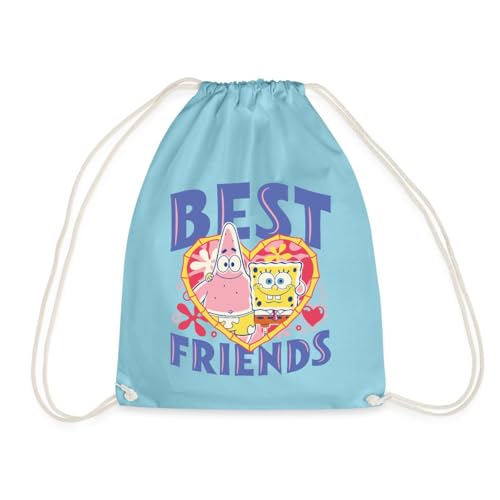 Spreadshirt Spongebob Schwammkopf Und Patrick Beste Freunde Turnbeutel, One size, Aqua von Spreadshirt