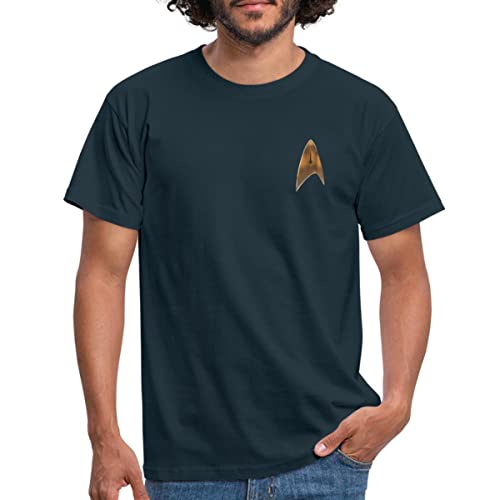 Spreadshirt Star Trek Delta Abzeichen Uniform Goldmuster Männer T-Shirt, M, Navy von Spreadshirt