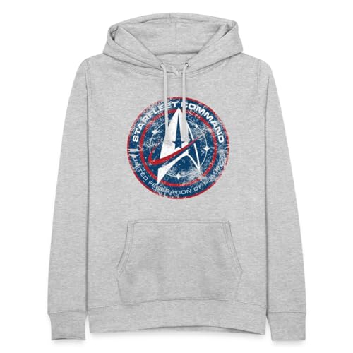 Spreadshirt Star Trek Discovery Abzeichen Sternenflotte Frauen Hoodie, L, Hellgrau meliert von Spreadshirt