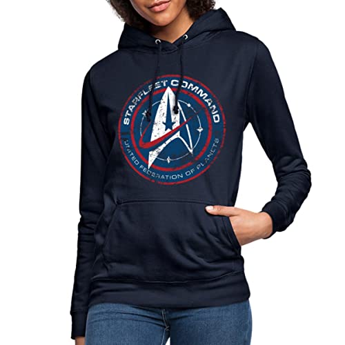 Spreadshirt Star Trek Discovery Abzeichen Sternenflotte Frauen Hoodie, L, Navy von Spreadshirt