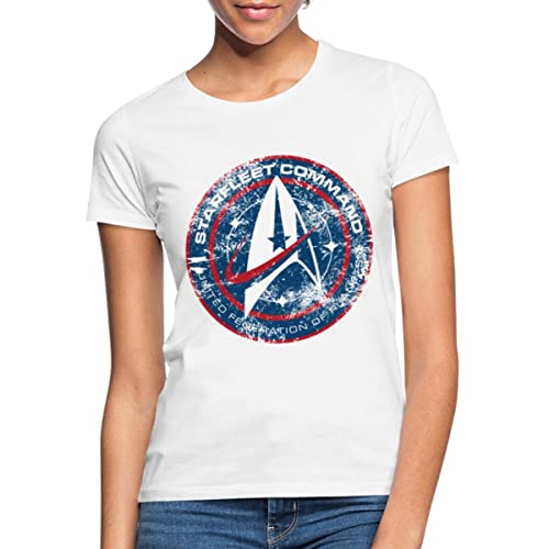 Spreadshirt Star Trek Discovery Abzeichen Sternenflotte Frauen T-Shirt, S, weiß von Spreadshirt