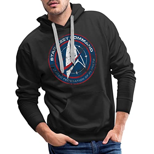 Spreadshirt Star Trek Discovery Abzeichen Sternenflotte Männer Premium Hoodie, L, Schwarz von Spreadshirt