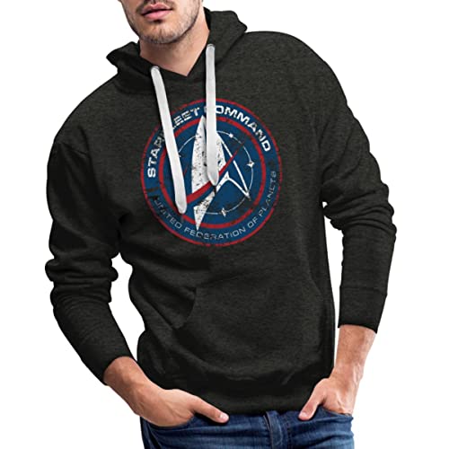 Spreadshirt Star Trek Discovery Abzeichen Sternenflotte Männer Premium Hoodie, M, Anthrazit von Spreadshirt