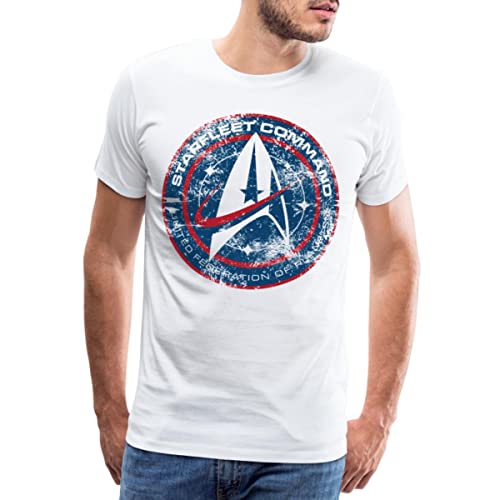 Spreadshirt Star Trek Discovery Abzeichen Sternenflotte Männer Premium T-Shirt, XL, weiß von Spreadshirt