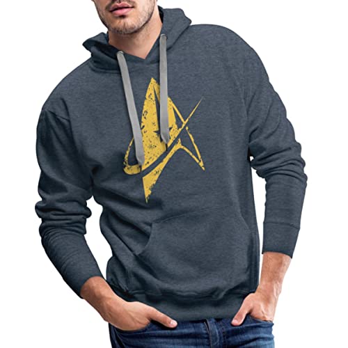 Spreadshirt Star Trek Discovery Delta Abzeichen Gold Männer Premium Hoodie, M, Jeansblau von Spreadshirt