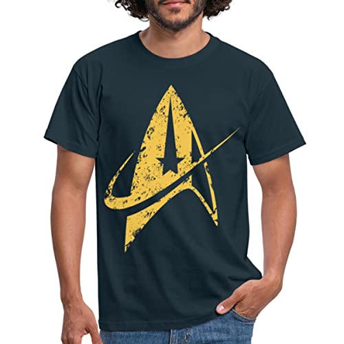 Spreadshirt Star Trek Discovery Delta Abzeichen Gold Männer T-Shirt, XXL, Navy von Spreadshirt