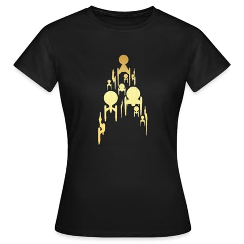 Spreadshirt Star Trek Discovery Gold Raumschiff Frauen T-Shirt, M, Schwarz von Spreadshirt