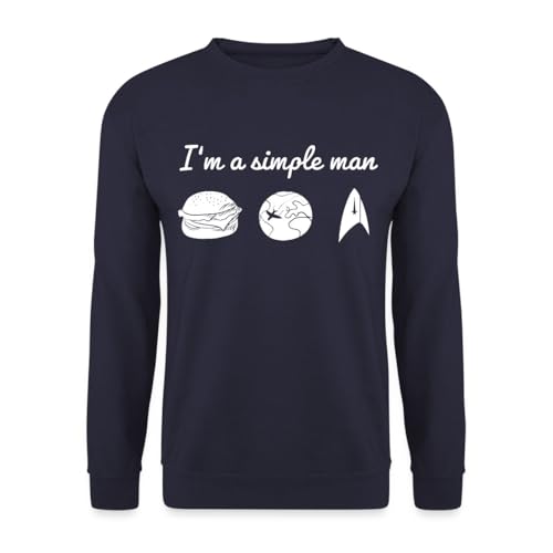 Spreadshirt Star Trek Discovery I'm A Simple Man Unisex Pullover, M, Navy von Spreadshirt