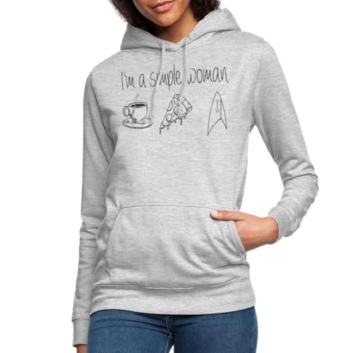 Spreadshirt Star Trek Discovery I'm A Simple Woman Frauen Hoodie, M, Hellgrau meliert von Spreadshirt