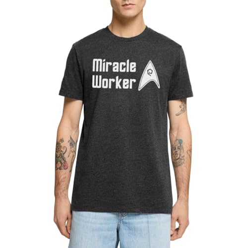 Spreadshirt Star Trek Discovery Scotty Miracle Worker Männer Premium T-Shirt, XL, Anthrazit meliert von Spreadshirt