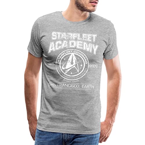 Spreadshirt Star Trek Discovery Starfleet Academy Männer Premium T-Shirt, 4XL, Grau meliert von Spreadshirt