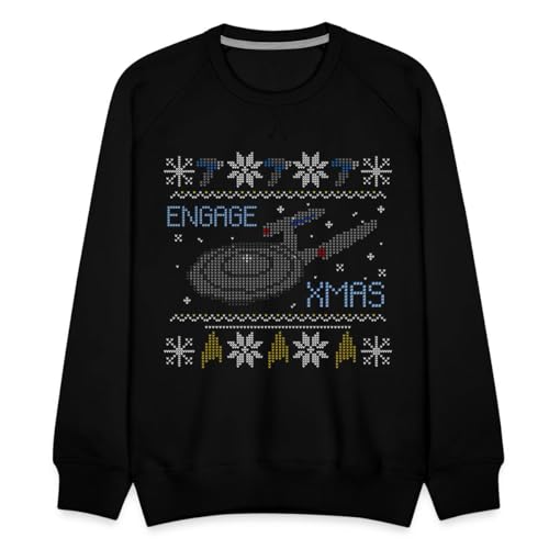 Spreadshirt Star Trek Discovery Ugly X-Mas Engage Männer Premium Pullover, S, Schwarz von Spreadshirt