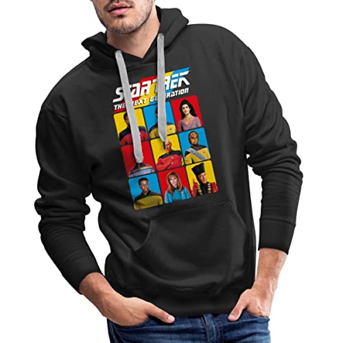 Spreadshirt Star Trek The Next Generation Charaktere Männer Premium Hoodie, 4XL, Schwarz von Spreadshirt