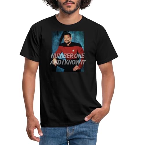Spreadshirt Star Trek The Next Generation Riker Nummer Eins Männer T-Shirt, M, Schwarz von Spreadshirt